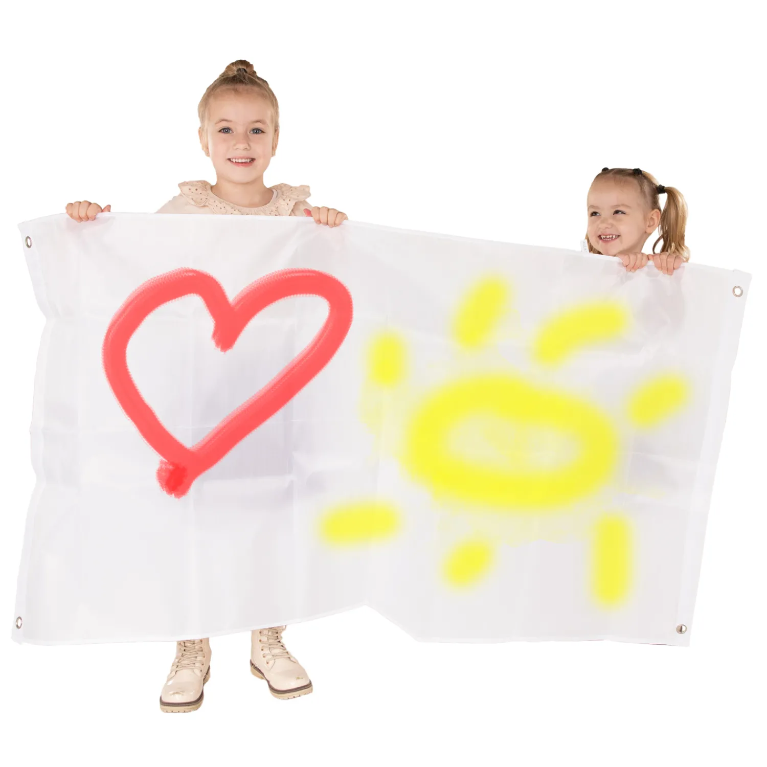 - Versier je eigen Nylon Banner Groot Wit , Set van 2-Colorations Hot