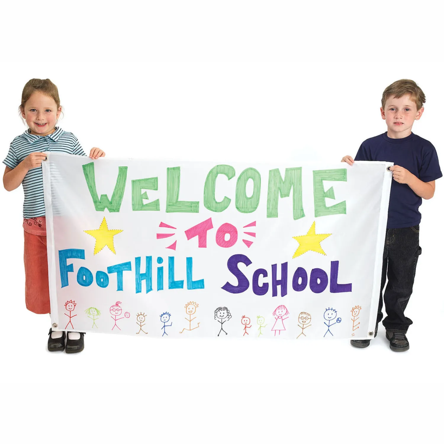 - Versier je eigen Nylon Banner Groot Wit , Set van 2-Colorations Hot