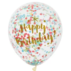 Confetti Ballonnen Happy Birthday, 6st.>Haza Witbaard Sale
