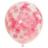Confetti Ballonnen Papieren Confetti Baby Roze 30cm, 6st.>Globos Best