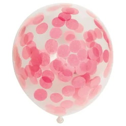 Confetti Ballonnen Papieren Confetti Baby Roze 30cm, 6st.>Globos Best