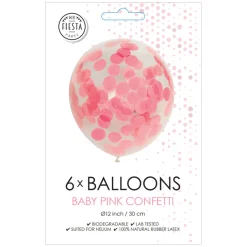 Confetti Ballonnen Papieren Confetti Baby Roze 30cm, 6st.>Globos Best