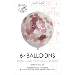 Confetti Ballonnen Papieren Confetti Metallix Rose Goud, 6st.>Globos Best