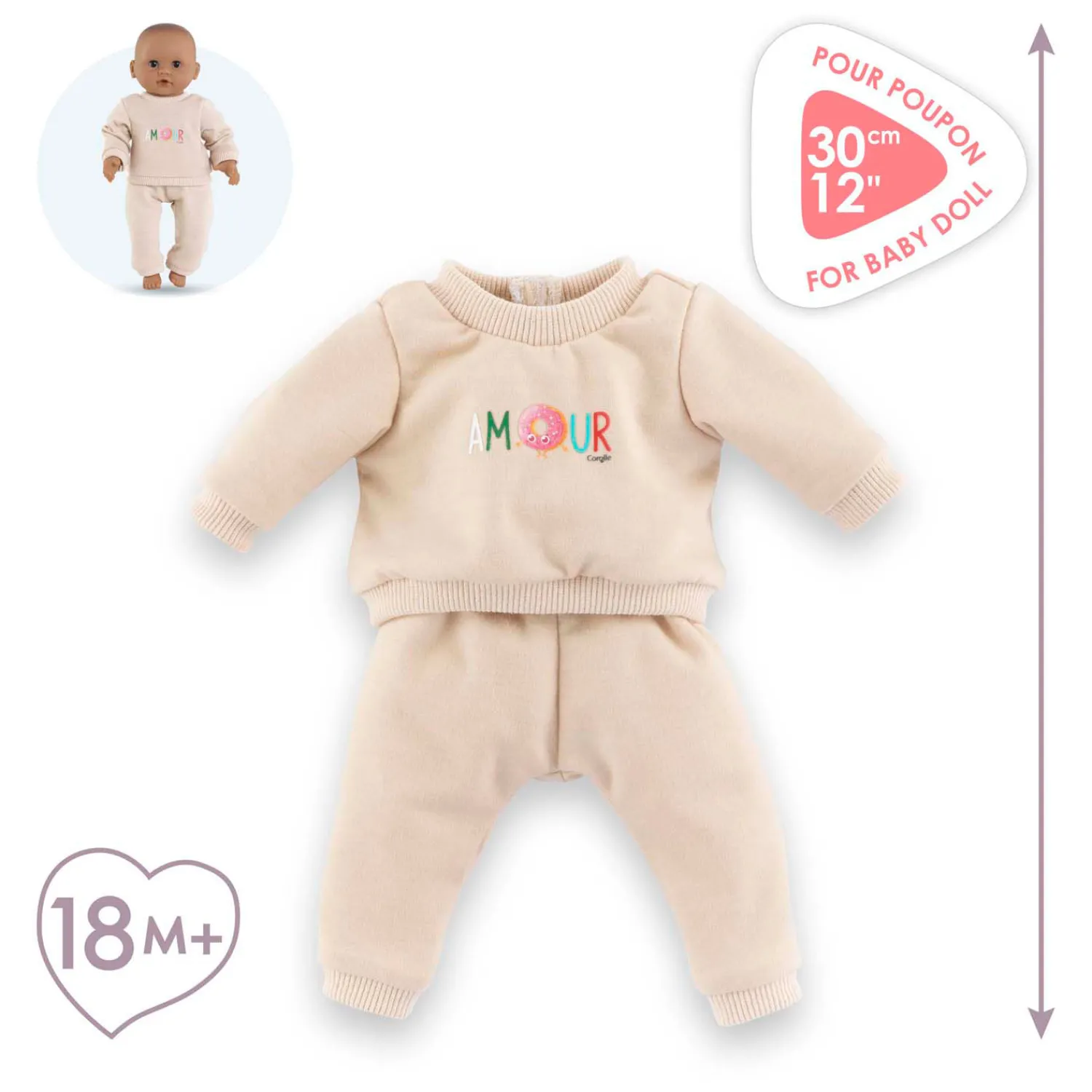 Corolle Beige Trainingspak voor Babypop, 30cm New