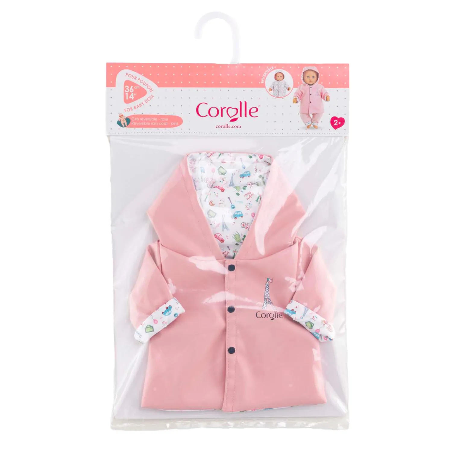 Corolle Omkeerbare Regenjas voor Babypop, 36cm New