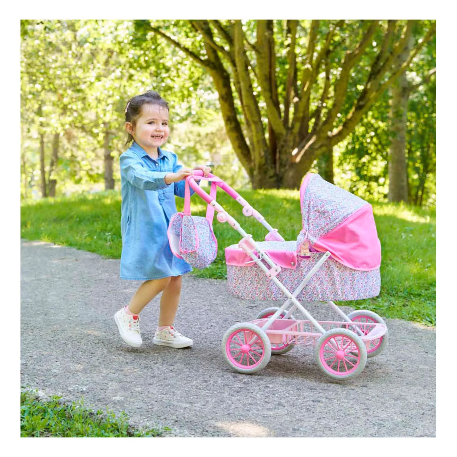 Poppenwagen Bloemen voor Babypop van 36-42cm-Corolle Hot