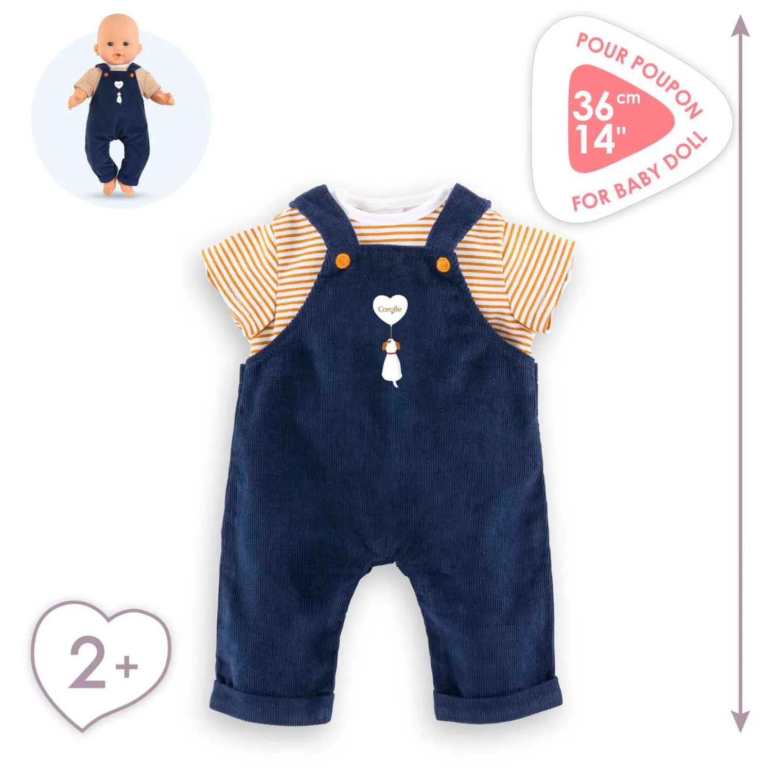 Corolle T-Shirt en Marineblauw Overall, 36cm Sale