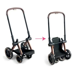 Zwarte Poppenwagen 3 in 1 voor Babypop van 36-42cm-Corolle