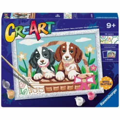 CreArt Schilderen op Nummer - Honden in een Mandje>Ravensburger Hot