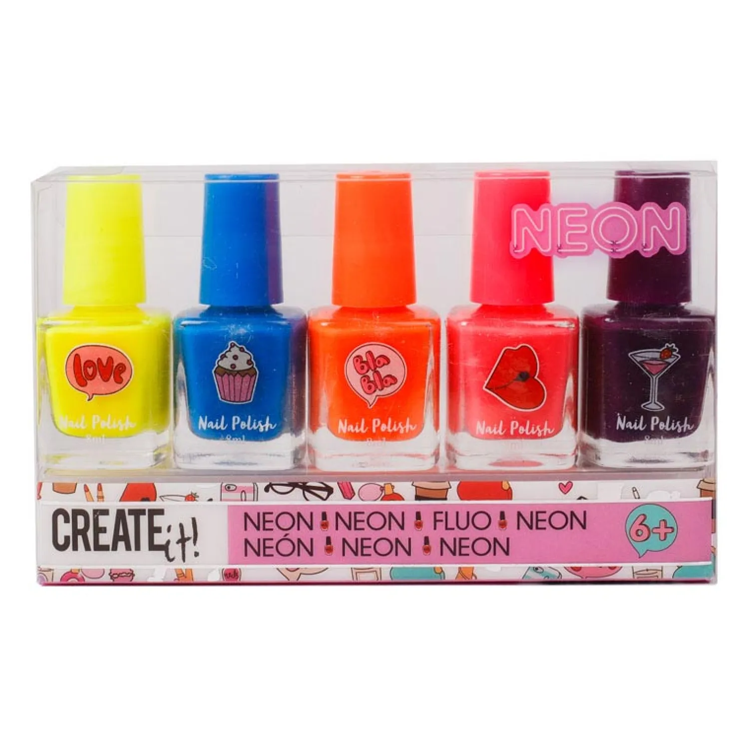 Beauty Nagellak Neon, 5st.-Create It! Best