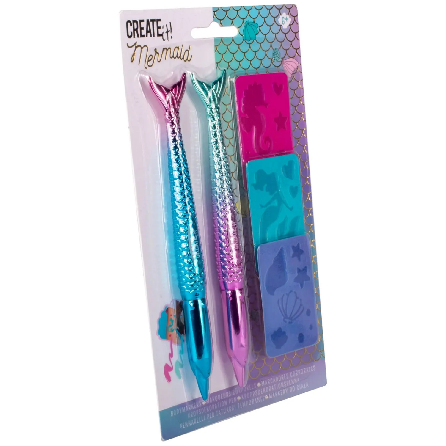 Create it! Mermaid Bodymarkers met 3 Sjablonen-Canenco Clearance