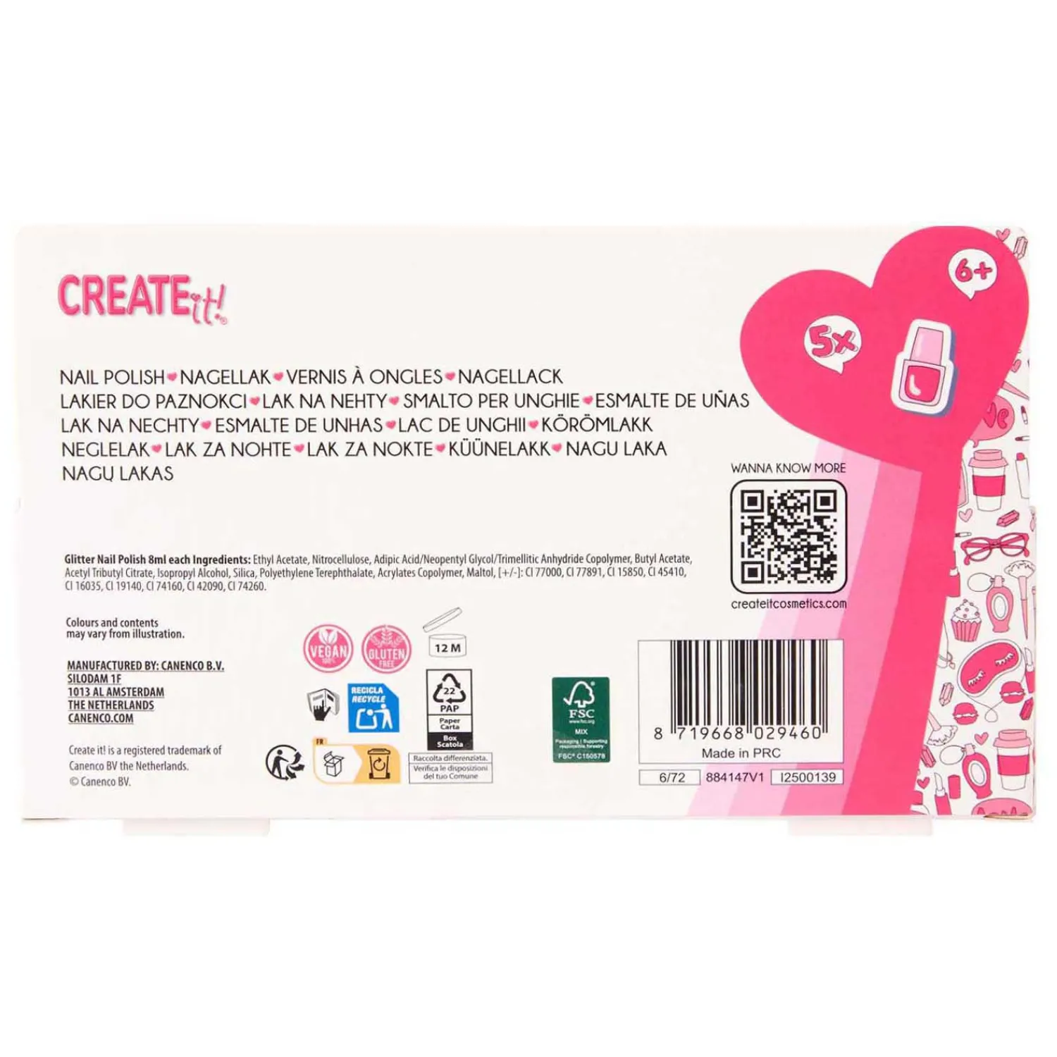 Create It! Nagellak Confetti - 5dlg.>Canenco