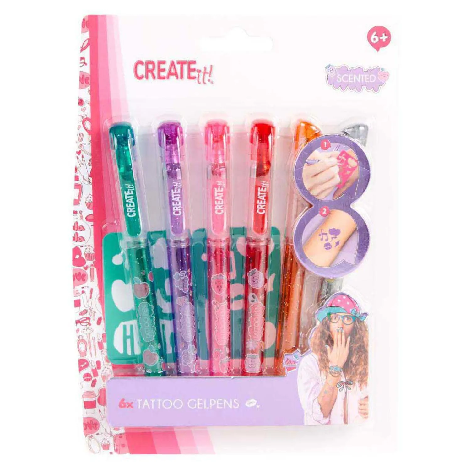 Tattoo Gelpennen, 6st.>Create It! Clearance