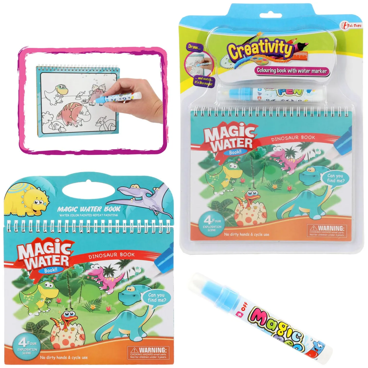 Creativity Kleuren met Water Dino met Stift>Toi-Toys Outlet