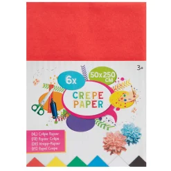 Crêpepapier 6 Kleuren, 50x250cm>Creative Craft Group Online