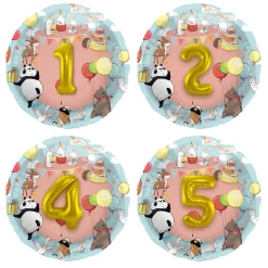 Folat BV 3D Folieballon Dieren met Leeftijd, 1-5 jr.