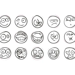 Creativ Company Deco Art Stempels Lachgezicht, 15st. Outlet