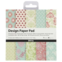 Design Papierblok Mint Groen/Paars, 50 Vellen>Creativ Company Clearance