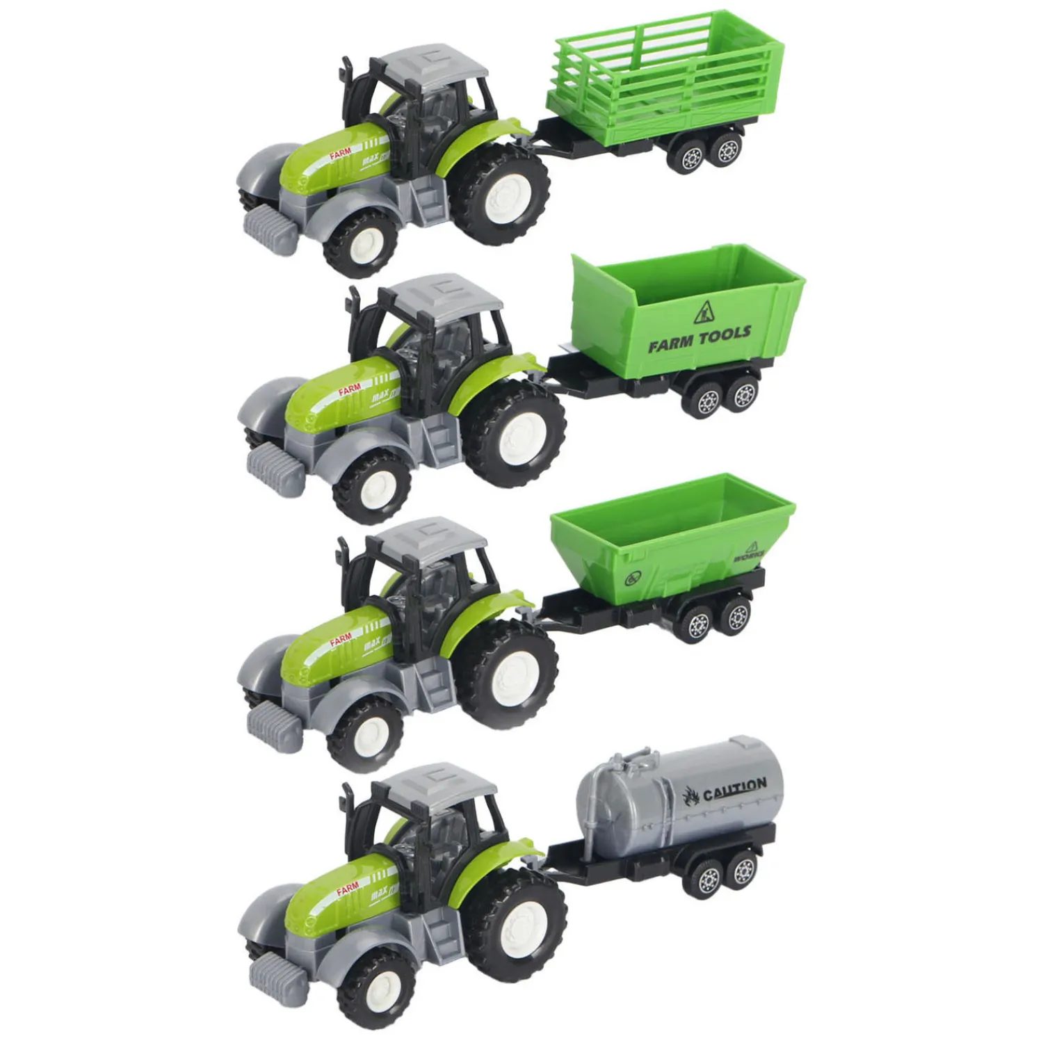 Die-cast Groene Trekker met Aanhanger en Pull-backfunctie Discount
