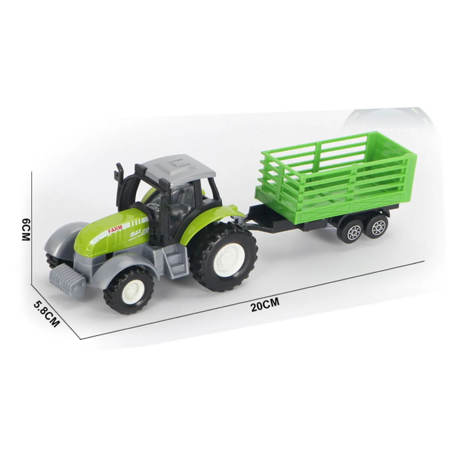 Die-cast Groene Trekker met Aanhanger en Pull-backfunctie Discount