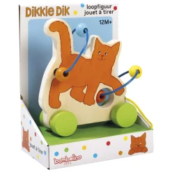 Bambolino Toys Dikkie Dik Houten Trekfiguur met Motoriekspiraal