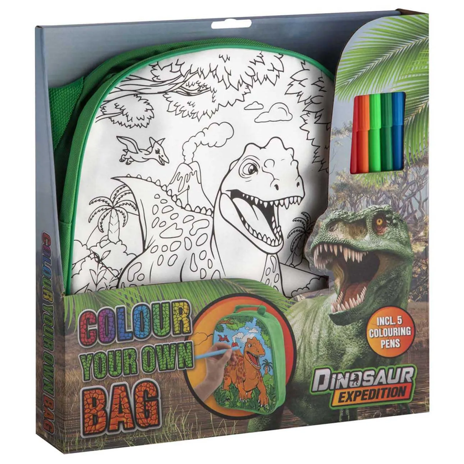 Dino Kleur je eigen Tas met Stiften>Creative Craft Group Outlet