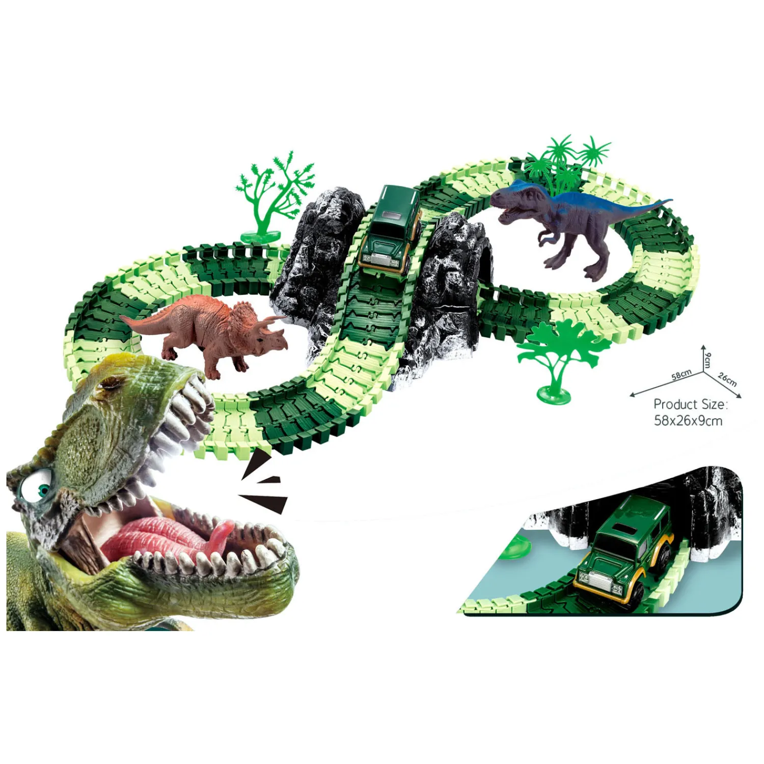 Dino Racebaan met Zelfrijdende Auto> Discount