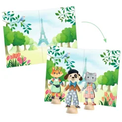 Djeco 'Bonjour Paris' Poezen Aankleedpopjes met Stickers
