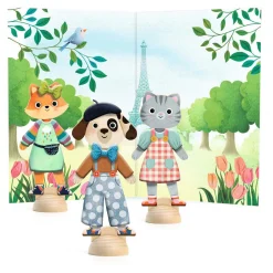 Djeco 'Bonjour Paris' Poezen Aankleedpopjes met Stickers