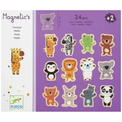 Coucou Houten Magneet Dieren, 24st.-Djeco Discount