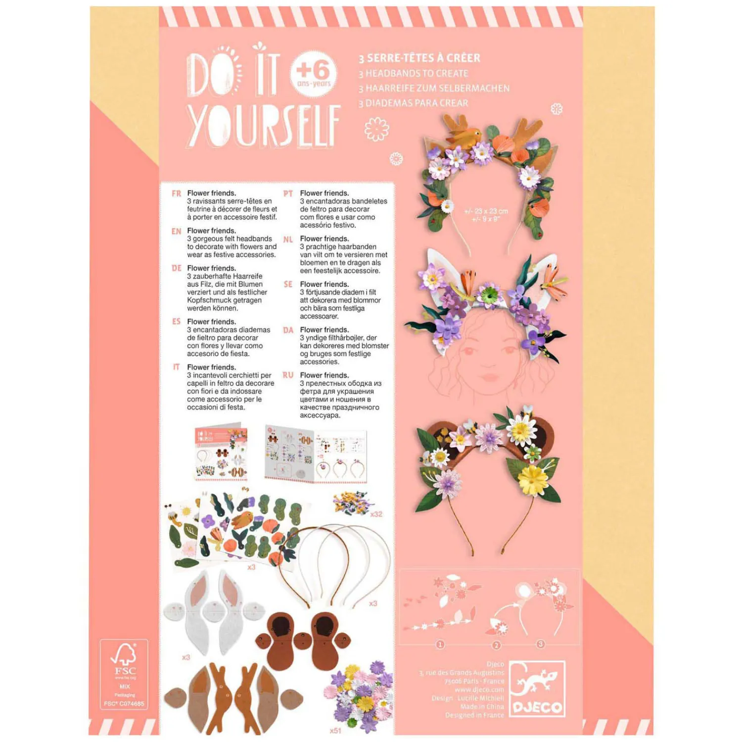 DIY - Knutselset Dierenhaarband - 3 Haarbanden-Djeco Outlet