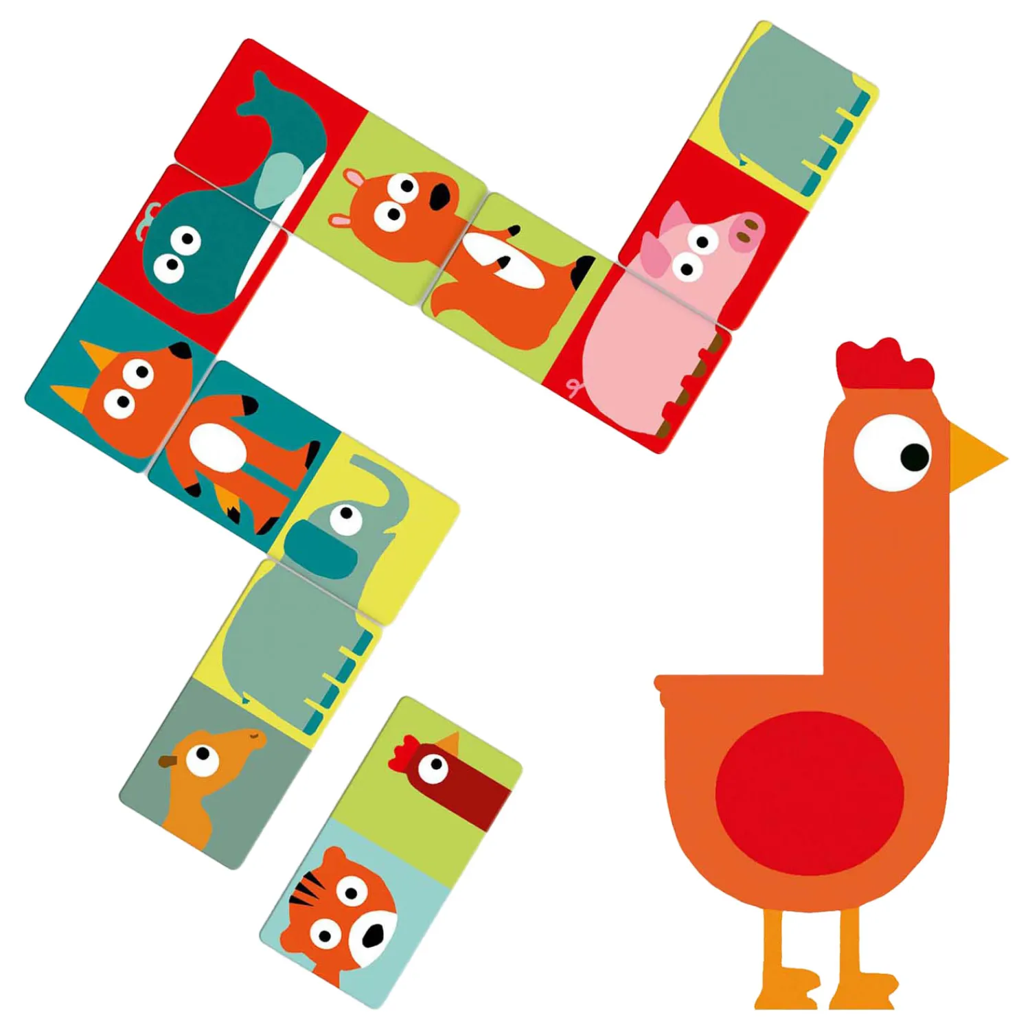 Domino Animo Puzzel - 28dlg.>Djeco Clearance