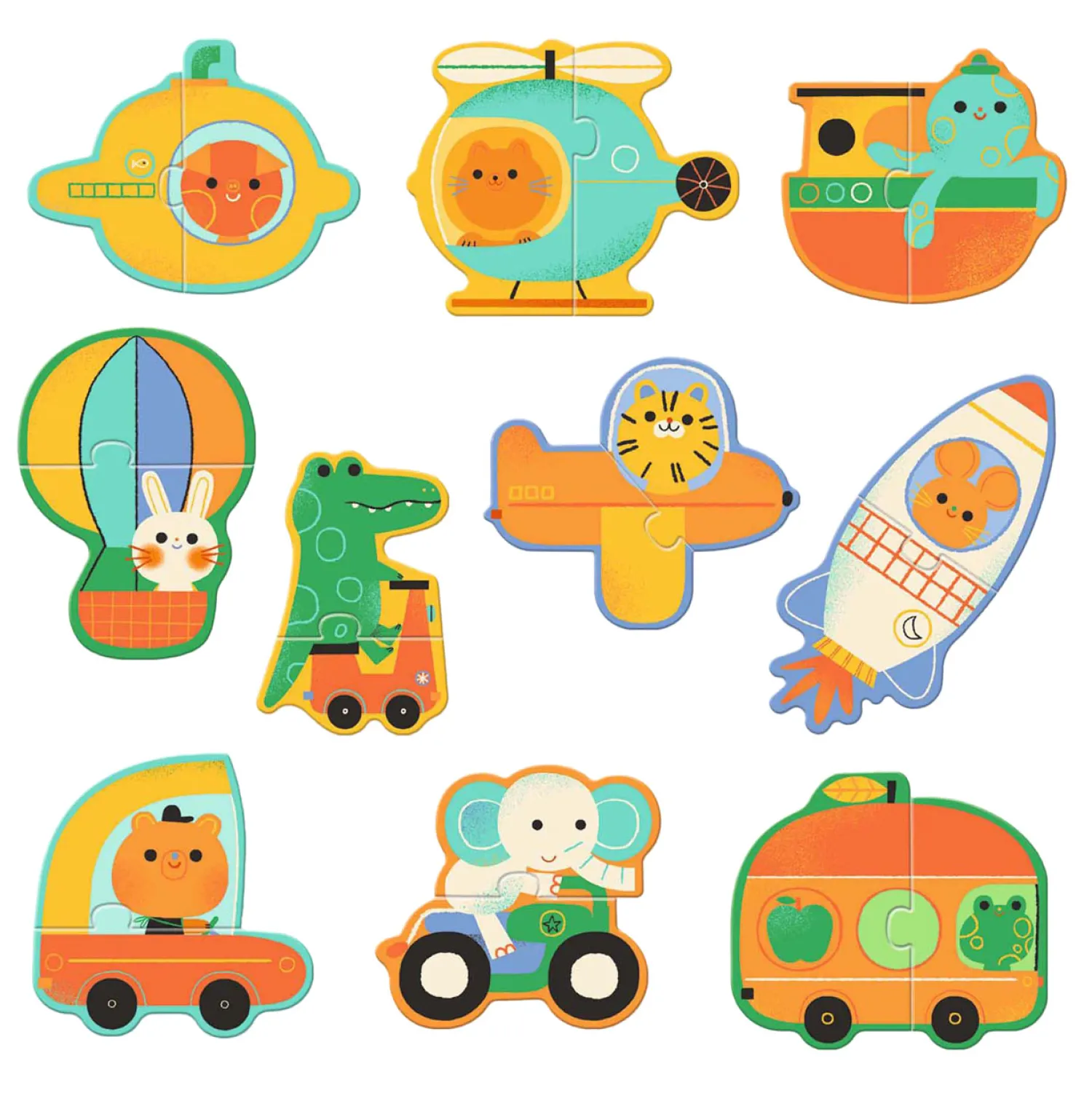 Duo Puzzel Voertuigen - 10 Puzzels>Djeco Hot