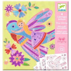 Djeco Glanzende Kleurplaten Feeen - 4st. Outlet