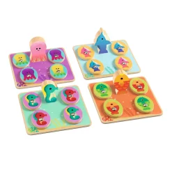 Djeco Houten 4-in-1 Spellen - Ludo Zee Discount