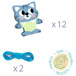 Djeco Houten Rijgkralen Dieren - Incl 2 Koordjes><noscript><img width=