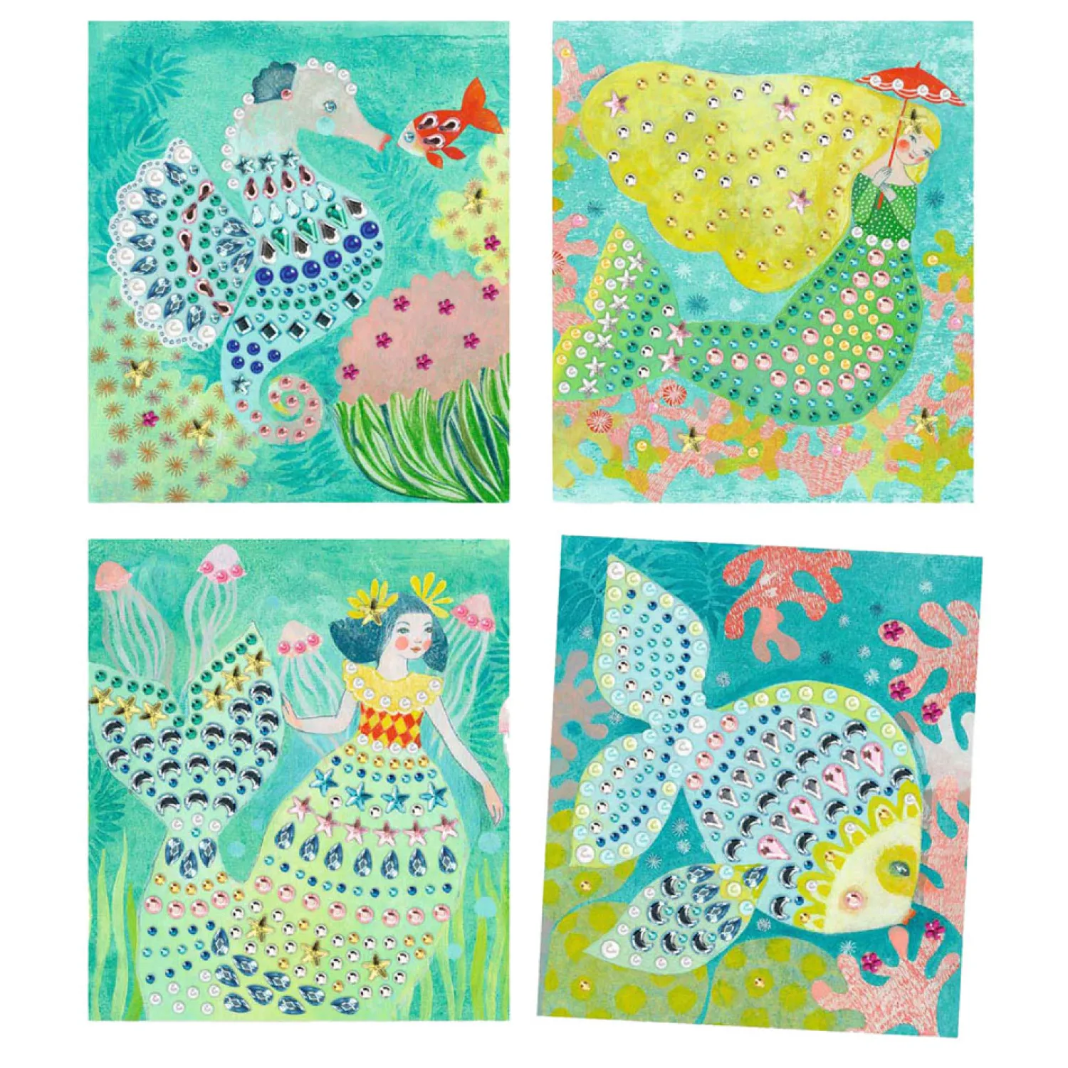 Kaarten versieren met Diamantjes - Zeemeermin-Djeco Best