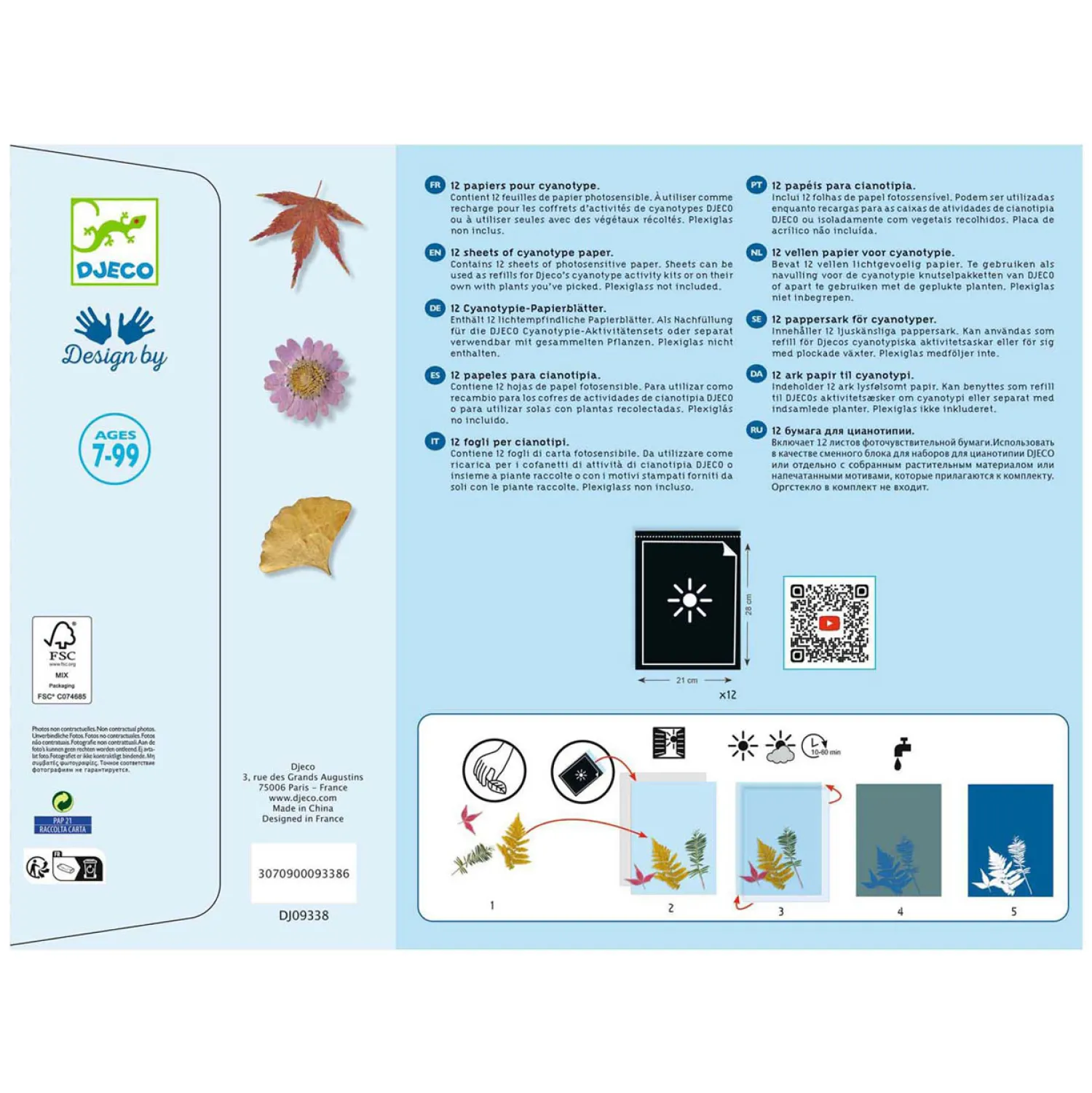 Knutselen Cyanotypepapier Navulet - Bladeren>Djeco