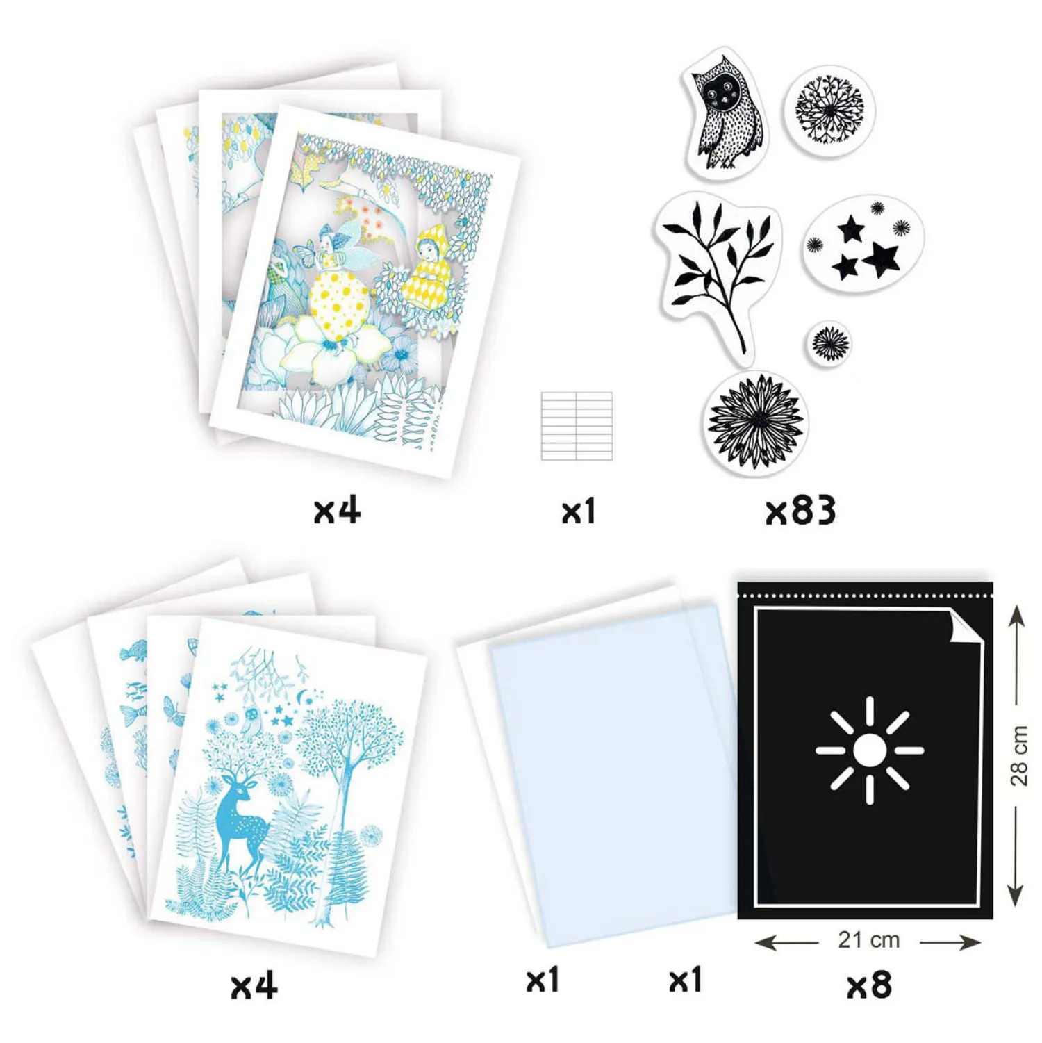 Knutselen Cyanotype Navulset - Nachtelijke Savanne-Djeco Online