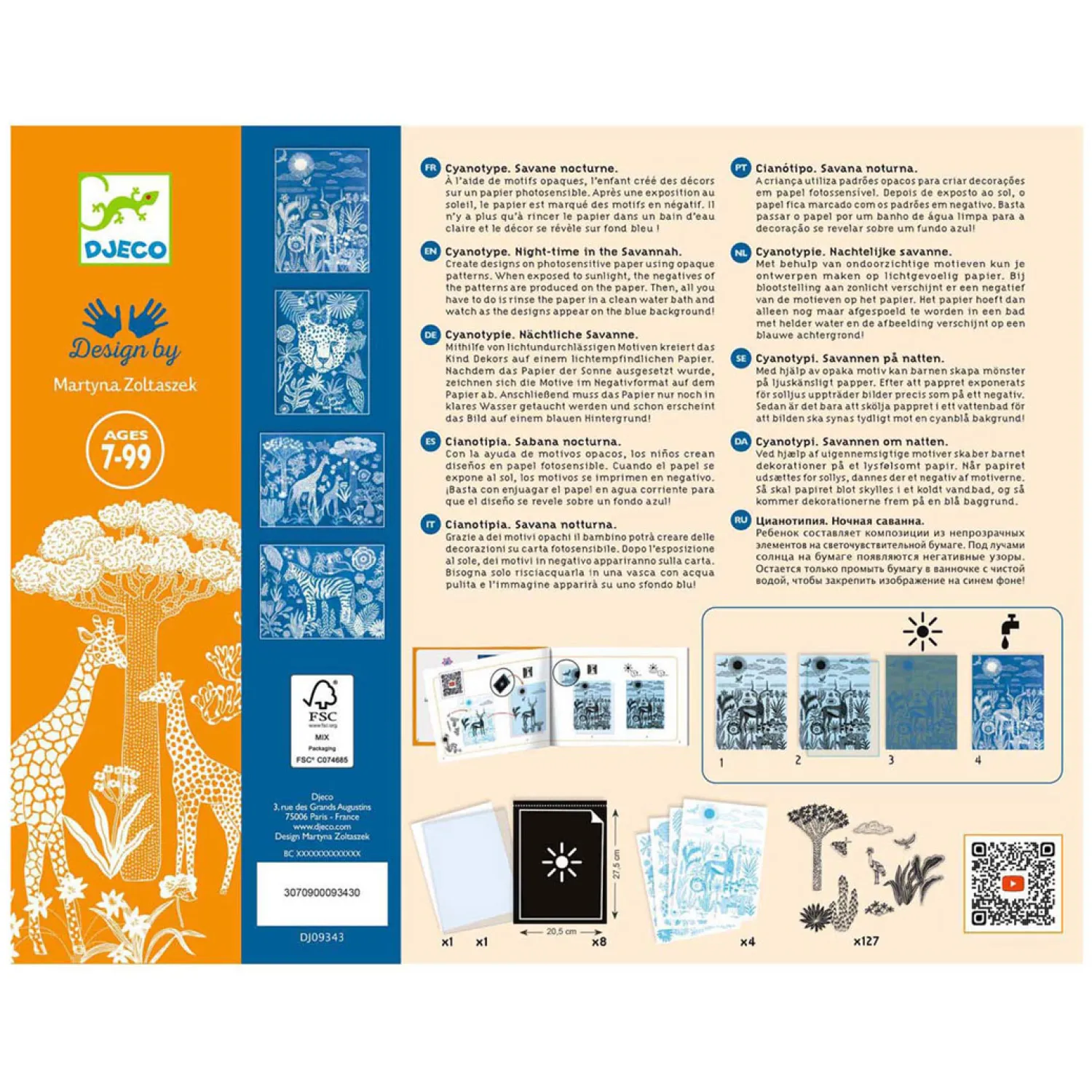 Djeco Knutselen Cyanotype - Nachtelijke Savanne New