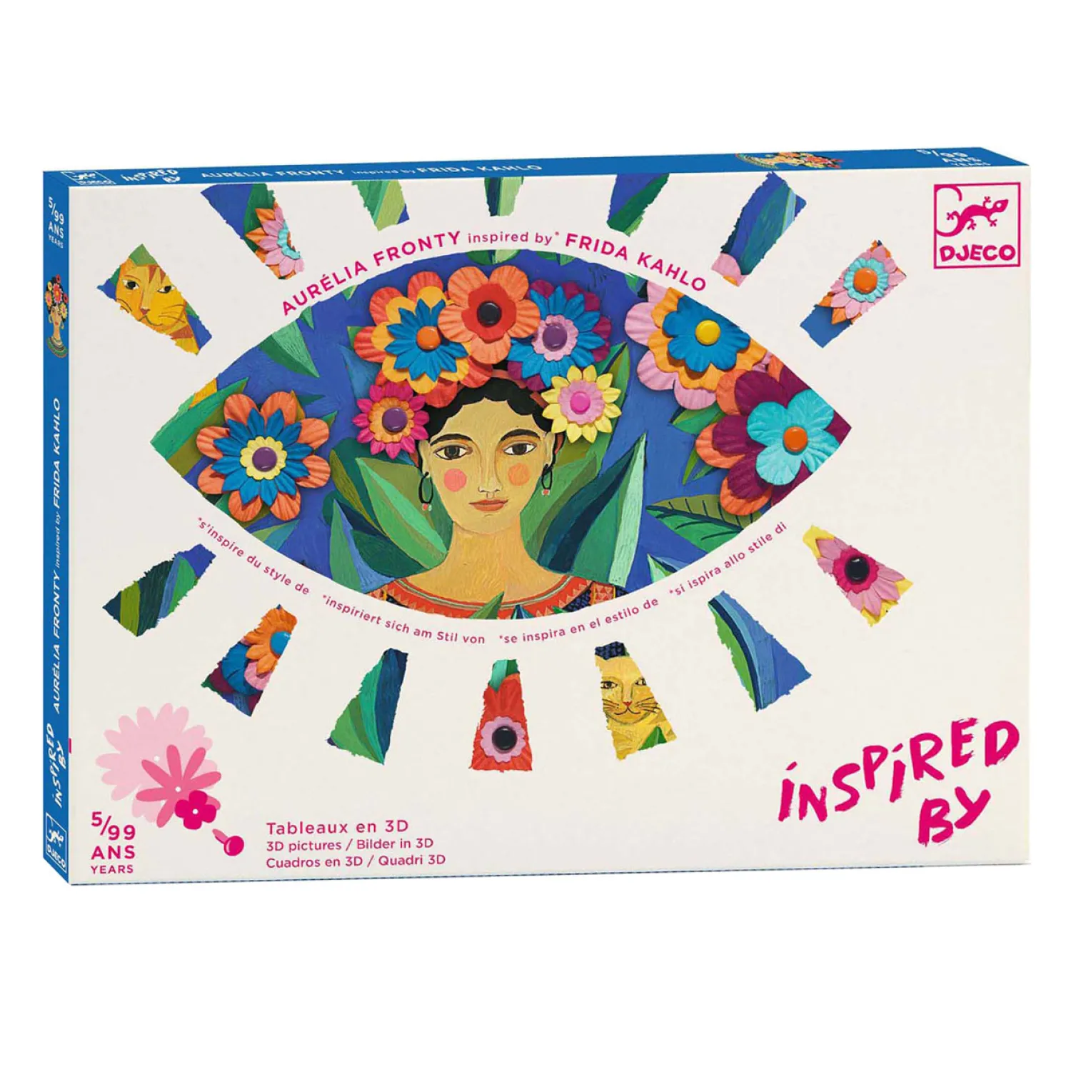 Knutselset Kaarten versieren met bloemen - Frida Kahlo>Djeco Best