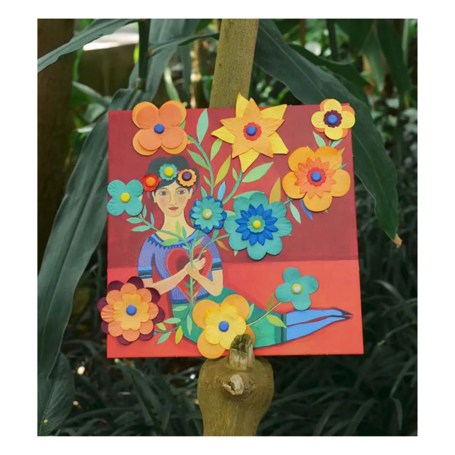 Knutselset Kaarten versieren met bloemen - Frida Kahlo>Djeco Best