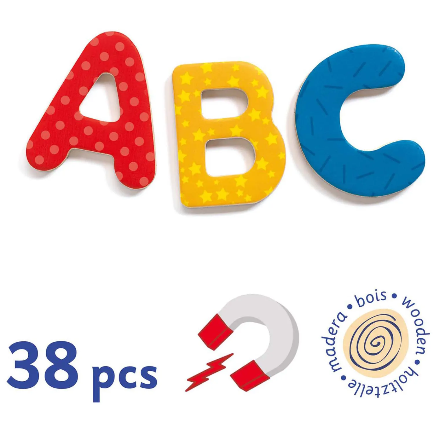 Djeco Magnetische Houten Letters - 38dlg. Clearance