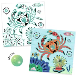 Metallic Kleurplaten 'In de zee' - 4st.>Djeco Online