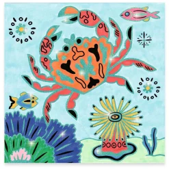 Metallic Kleurplaten 'In de zee' - 4st.><noscript><img width=