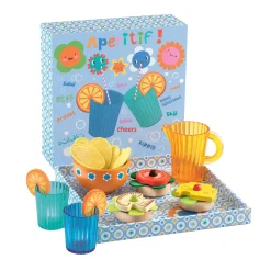 Mia en Leo Aperatief Houten Speeleten Set, 21dlg.-Djeco Hot