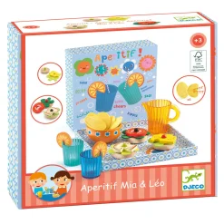 Mia en Leo Aperatief Houten Speeleten Set, 21dlg.-Djeco Hot