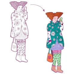 Mode Silhouetkleurplaten Rosemary 32cm - 4st.-Djeco Discount