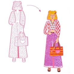 Mode Silhouetkleurplaten Nina 32cm - 4st.-Djeco Discount