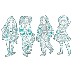 Mode Silhouetkleurplaten Anjele 32cm - 4st.>Djeco Hot